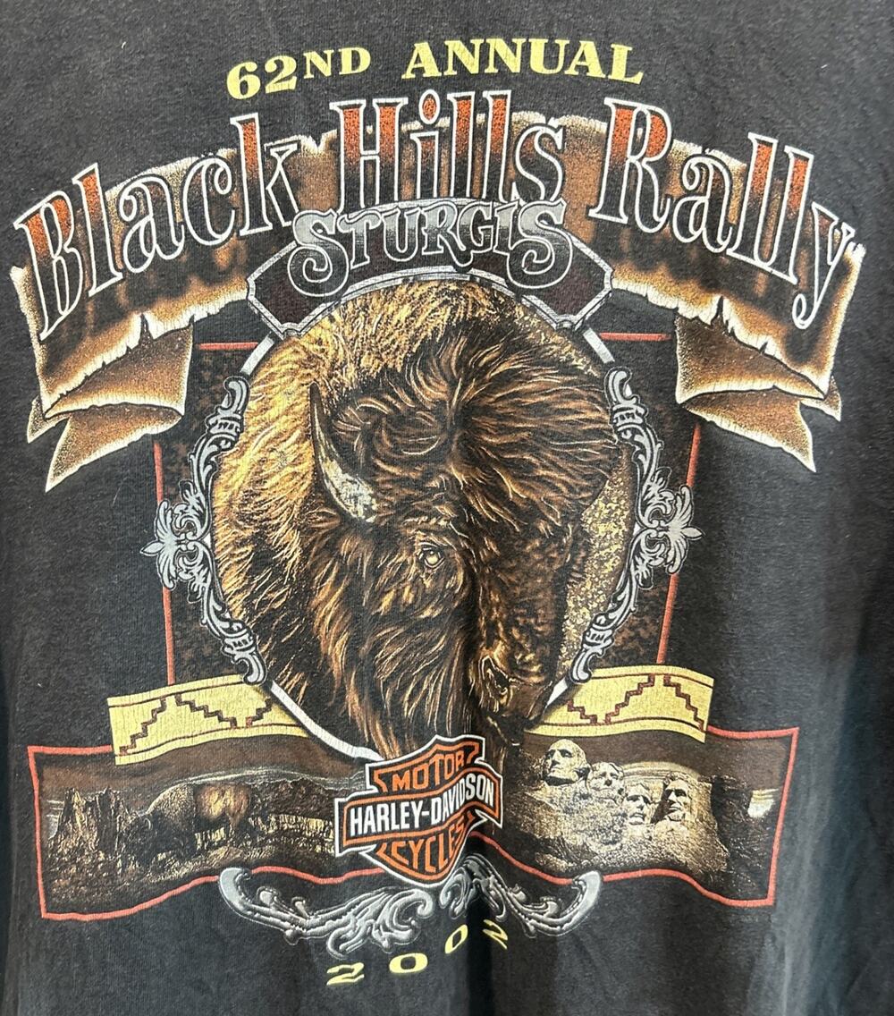 Mens 2002 Harley Davidson 2 Sided Sturgis 62nd Black Hills Rally T Shirt XXL *A3